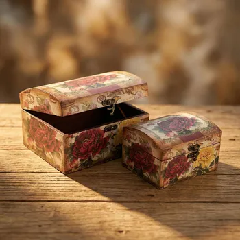 Talíř Kazety s květy 23,5 × 18,5 × 14,5 cm a 19,5 × 15 × 11,5 cm 2 ks