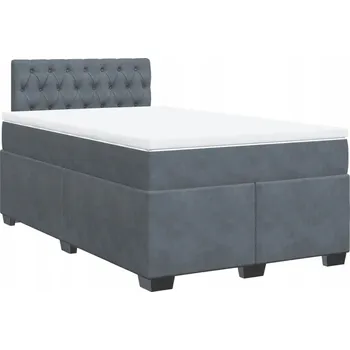 Postel Kontinentální postel 190x120 cm tmavě šedá s matrací a topperem