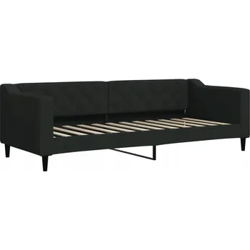 Pohovka Černá pohovka s funkcí spaní 223 x 90 x 67 cm, látka, kov, dřevo