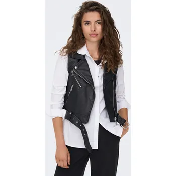 Černá dámská koženková vesta ONLY Vera - Dámské Only šedá 2062875