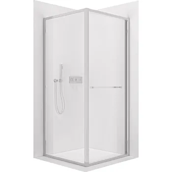 CERANO - Sprchový kout Versaro L/P - 6 mm - chrom, transparentní sklo - 100x100 cm - křídlový