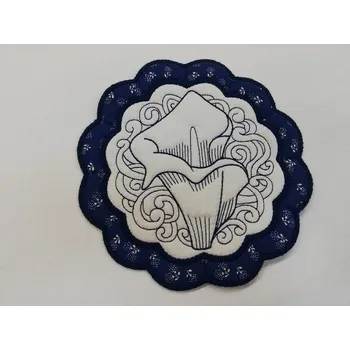 Textilní prostírání na stůl kulaté 20cm - modré č.1