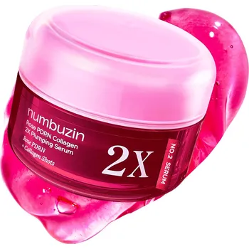 Pleťové sérum Numbuzin – No.2 Rose PDRN Collagen 2X Plumping Serum – Zpevňující sérum s kolagenem, PDRN a extraktem z růže – 30 ml