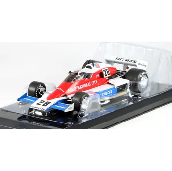 autíčko Centauria Penske PC4 #28 1976 John Watson 1:24 - časopis s modelem Penske PC4 - kovový model