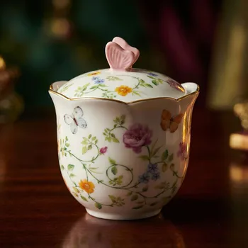 Cukřenka Cukřenka s víčkem EASY LIFE 220 ml s květy a motýly