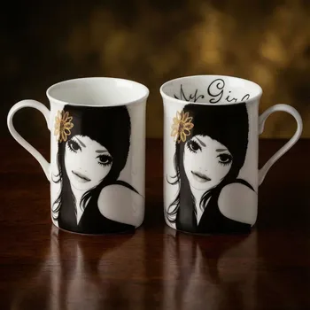 Hrníčky MY GIRL bílo-černé 2 ks