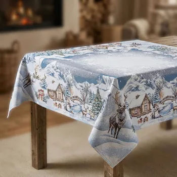 ubrus Vánoční ubrus 100 × 100 cm bílo-modrý