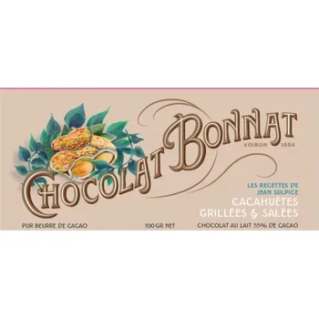 Čokoláda Čokoláda Bonnat & Jean Sulpice s praženými a solenými arašídy 55%, 100g