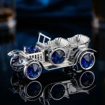 Figurka auto chrom s modrou 8,7×4 cm