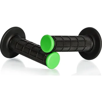 Motokrosové rukojeti motion stuff advanced černá/zelená (half-waffle) stf-201-2208