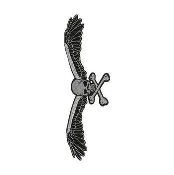 Nášivka Nášivka velká - Okřídlená lebka stříbrná