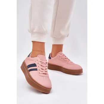 Dámské tenisky Dámské tenisky na platformě z eko kůže Ediriella Barva: Růžová, Velikost: 36