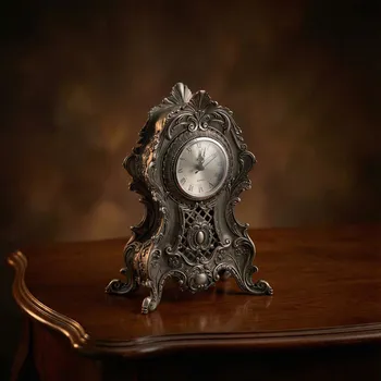 Hodiny Ozdobné stolní hodiny křemenné cín