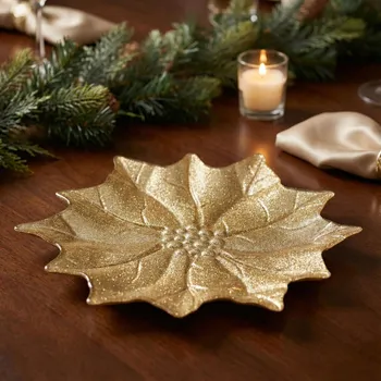 Skleněný talíř ve tvaru hvězdy EASY LIFE 27 cm zlatý