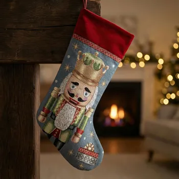 Vánoční dekorace Vánoční ponožka s louskáčkem LIMA O 30×47 cm