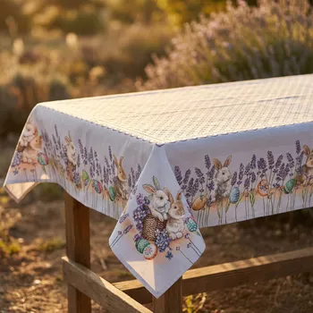 ubrus Ubrus se zajíčky a levandulí 137×240 cm vícebarevný