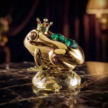 Figurka žába s korunou 6,5 × 5,3 cm