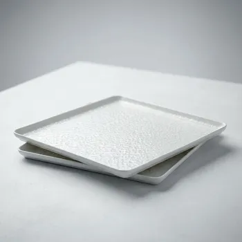 Čtvercové etažéry 26 cm bílé 2 ks