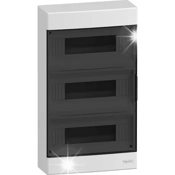 Rozvaděč Nástěnná rozvodnice Easy9 EU IP40 EZ9EU-3-12-NT-T, průhledná dvířka, 3 řady