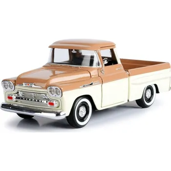 autíčko Chevrolet Apache Fleetside Pick Up 1958 béžová/hnědá 1:24 - MOTORMAX Chevy Apache Fleetside Pick-Up 1958 - kovový model auta
