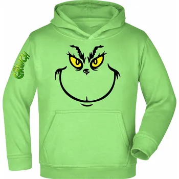 Chlapecká mikina Bavlněná mikina s kapucí Grinch Velikost: 98/104 - 3/4roky, Varianta: 1