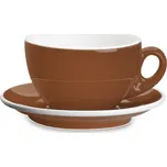 Porcelánový šálek na cappuccino s podšálkem CILIO ROMA hnědý 100 ml