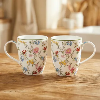 Hrníčky s květy EASY LIFE 350 ml vícebarevné 2 ks