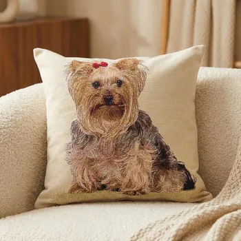Povlak na polštářek Dekorační povlak na polštář se psem YORKIE 45 × 45 cm