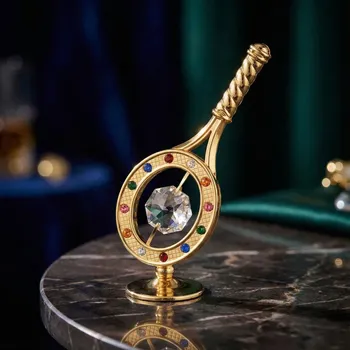 Figurka tenisová raketa s krystalky 6,5 × 9,5 cm