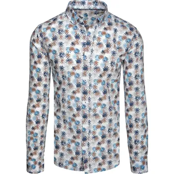 Pánská košile Pánská košile s květinami DX2645 Barva: Bílá, Velikost: 2XL