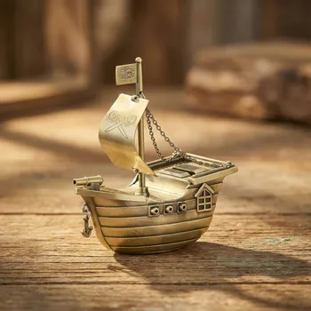 Pokladnička Pokladnička pirátská loď 14 × 6,5 × 16 cm zlatá