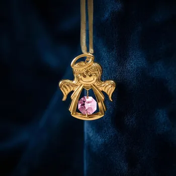 Kancelářský nábytek Figurka andílek s stužkou 6 cm zlatá/růžová