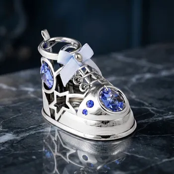 Figurka bota 7 × 4,6 cm stříbrno-modrá