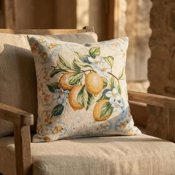 Povlak na dekorativní polštářek Povlak na polštář s citrony 45 × 45 cm