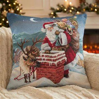 Povlak na polštářek Vánoční povlak na polštář s Mikulášem KISS675A 45 × 45 cm