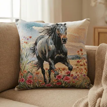 Povlak na polštářek Povlak na polštář s motivem koně 45×45 cm vícebarevný