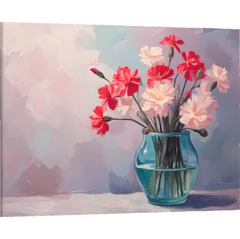Obraz Obraz na plátně Modrá váza s kytkou , jednodílný 4283AX