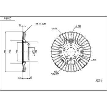Brzdový kotouč Brzdový kotouč HART 250 310