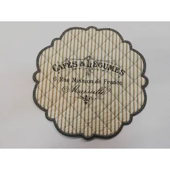 Nákupní taška Textilní prostírání na stůl kulaté 20cm - šedé - café´s & L écumes