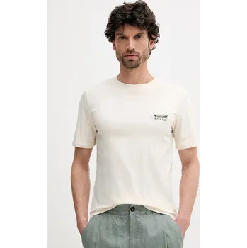 Bavlněné tričko Lindbergh 30.400235.FADED.STONE béžová 01X, vel. XL