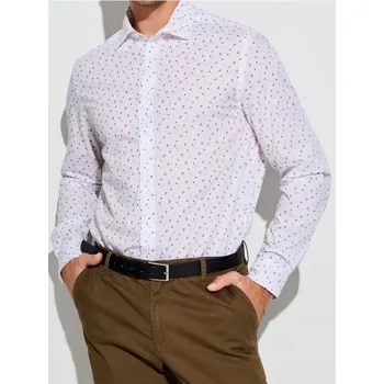 Pánská košile Sinsay - Vzorovaná košile - bílá - 121EV-00X - 121EV-00X-M