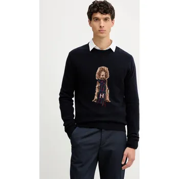 Pánský svetr Vlněný svetr Hackett London HM7000051 námořnická modř 59X, vel. S