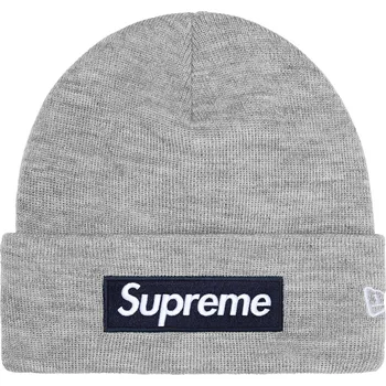 Čepice Supreme New Era Box Logo Beanie (FW25) Heather Grey Velikost: ONE SIZE