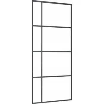 Interiérové dveře Hliníkové posuvné dveře se sklem ESG, 90 x 205 cm, černé