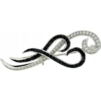 Brož Goldstore Elegantní stříbrná brož se zirkony Varianta: stříbrná brož