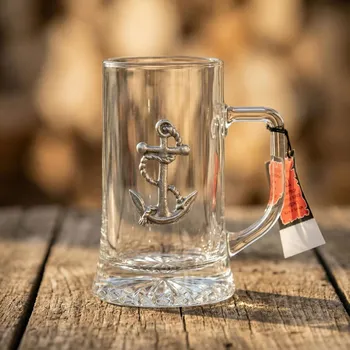 Sklenice Skleněný půllitr s kotvou FREITAS & DORES 500 ml 15 cm