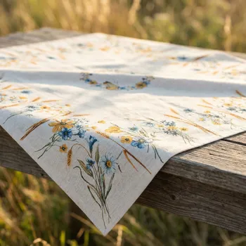 ubrus Ubrus s květy a klasy béžový 97×100 cm