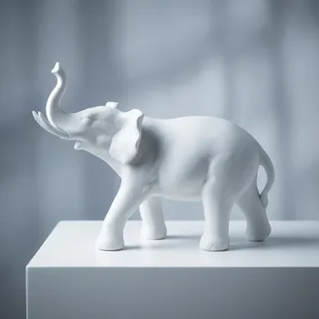 Porcelánová figurka slona 28 × 23 cm bílá