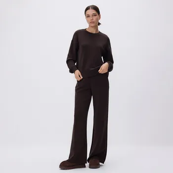 Dámské kalhoty Reserved - Kalhoty se širokými nohavicemi - tmavě hnědá - 610GA-89X - 610GA-89X-XXL-2