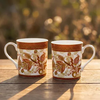 Hrníčky EASY LIFE 300 ml červeno-zlaté 2 ks